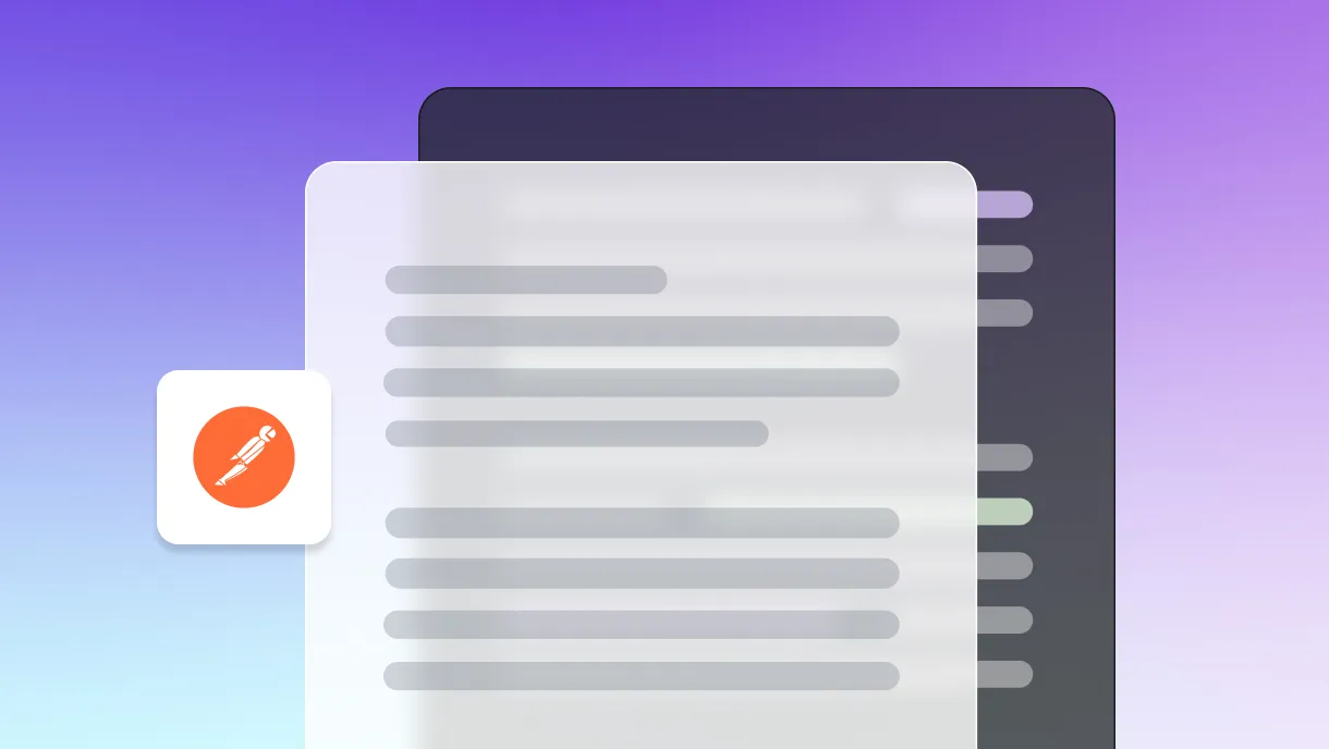 Postman logo on document and code window illustration