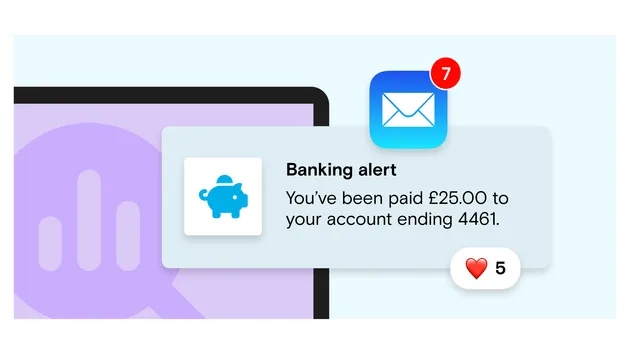 Banking alert notification via email