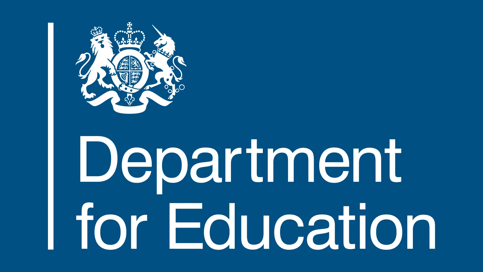 Department for Education logo on blue background