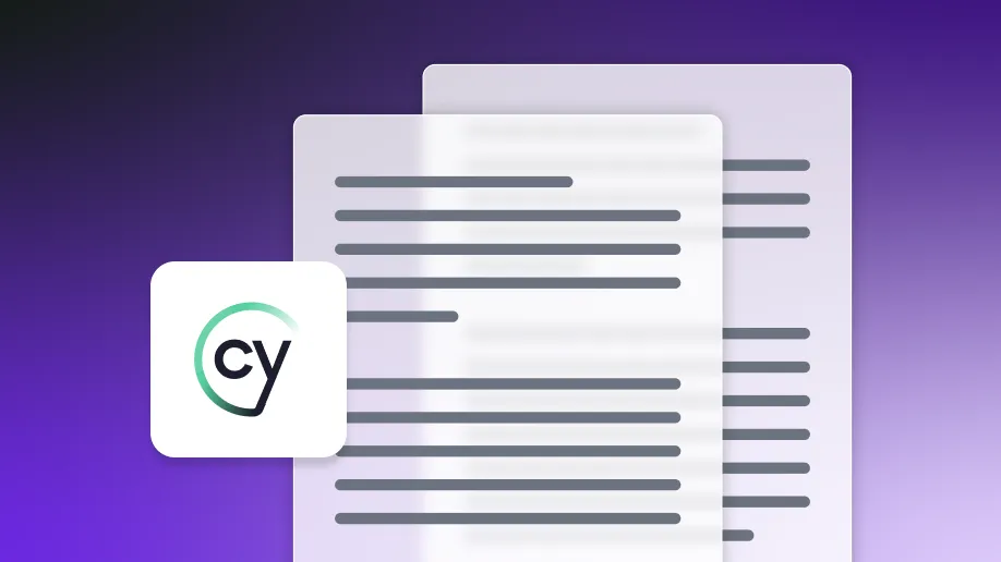 Documents with Cypress logo on gradient background