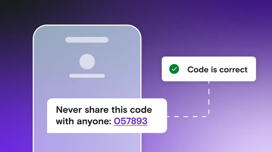 Mobile illustration with sms message and pass notification on gradient background