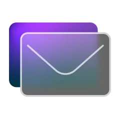 Purple and blue gradient envelope icon