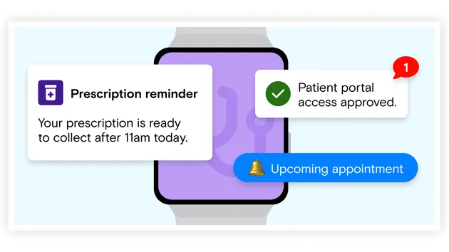 Prescription reminder notification on watch