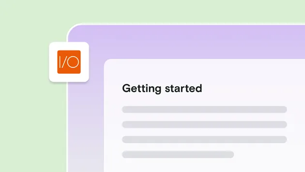 Webdriver IO logo on Getting started guide on green background