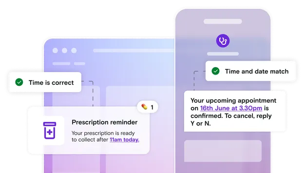 Dashboard and mobile phone illustration with healthcare notifications