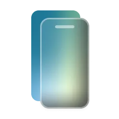Blue and green gradient mobile phone icon