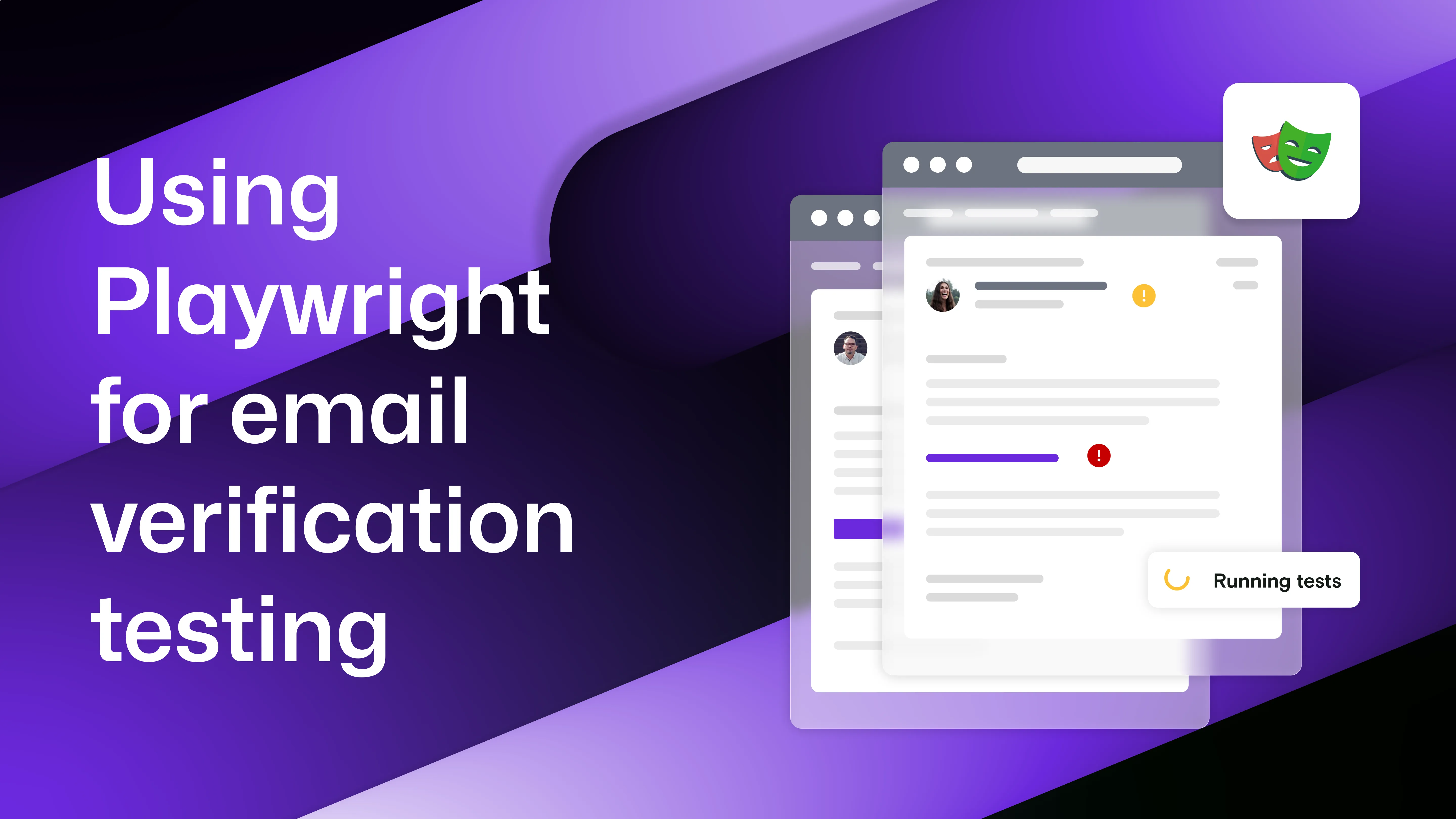 "Using Playwright for email verification testing" with a Mailosaur UI to the right with the Playwright logo
